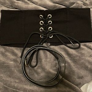 Vintage Y2K Corset Solid Black Belts